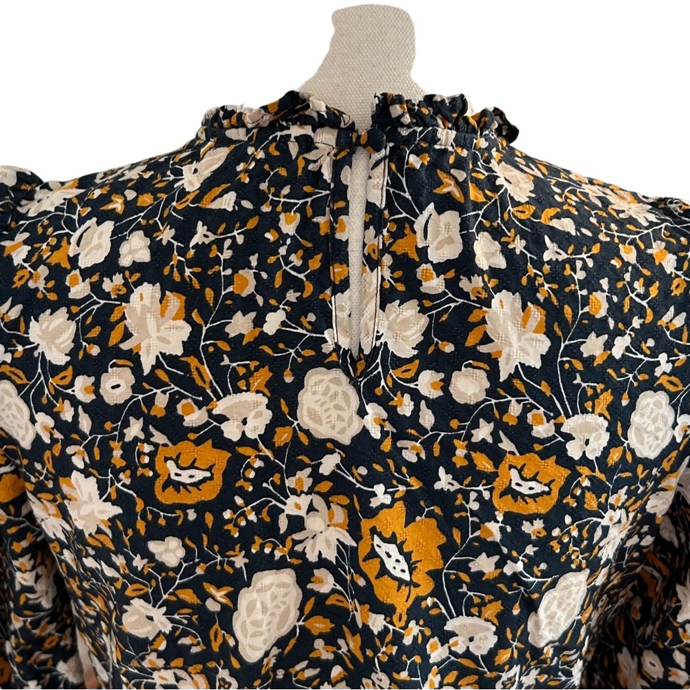 Target Universal Thread Floral High Neck Prairie Dress Women’s SZ S Blue Print - Picture 8 of 10